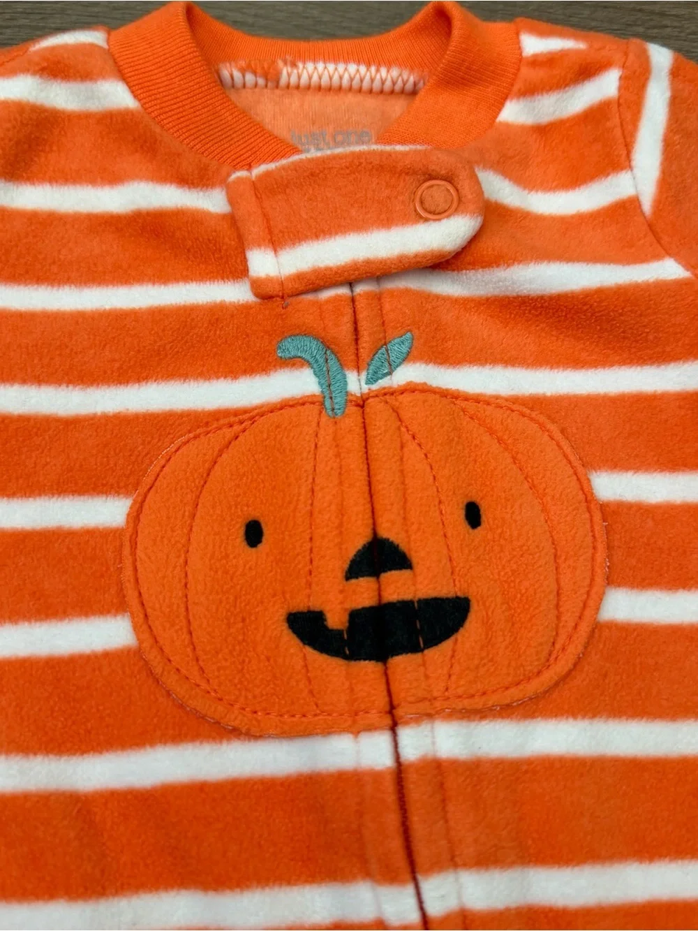 Carter's Newborn Striped Halloween Pumpkin Zip Footies & 1st Halloween Beanie